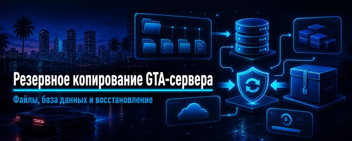 Резервное копирование GTA-сервера: файлы, база данных и восстановление