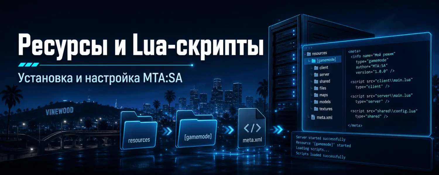 Ресурсы и Lua-скрипты MTA:SA — установка и настройка