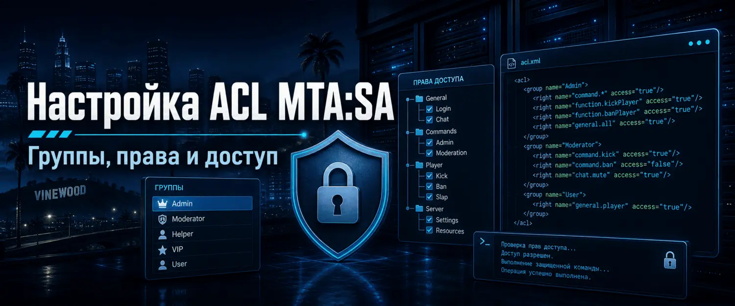 Настройка ACL MTA:SA — группы, права и доступ ресурсов
