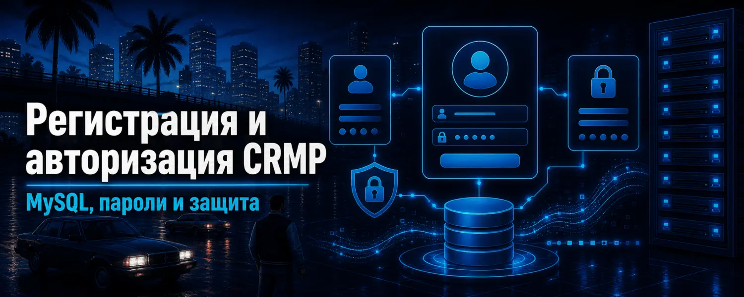 Регистрация и авторизация CRMP — MySQL, пароли и защита