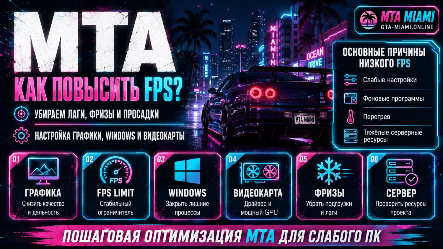 Как повысить FPS в MTA — настройка для слабого ПК