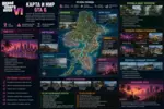 Карта GTA 6: Vice City, города, острова и локации Леониды